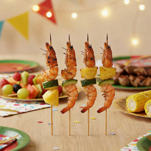 Prix d'usine – Brochettes de barbecue jetables durables à long manche, bâtonnets en bois de qualité alimentaire, 100 pièces/sac pour apéritifs et barbecues en extérieur - Product Image 5