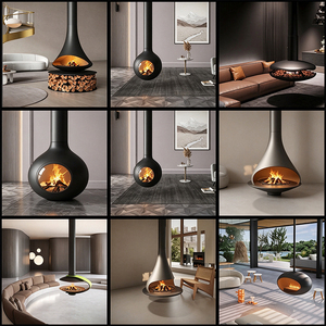 Chimenea de <span class=keywords><strong>Leña</strong></span>, Estufa de <span class=keywords><strong>Leña</strong></span> para Calefacción Interior, Chimenea Eléctrica Moderna Personalizada con Atomización de <span class=keywords><strong>Leña</strong></span>, Chimenea Colgante Tipo OVNI - Product Image 5