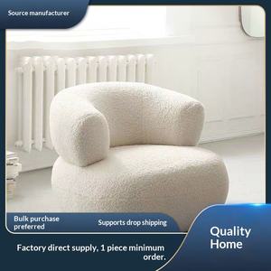 Divano Singolo Girevole in Stile Nordico, Best-Seller con Struttura in Legno Massello e Rivestimento in Velluto per Soggiorno Salotto Compatto per Ospiti in Camera da Letto - Product Image 4