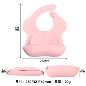 Bavoir bébé en silicone 3D imperméable de type arc pour l'alimentation des enfants de 0 à 6 mois - Product Image 4