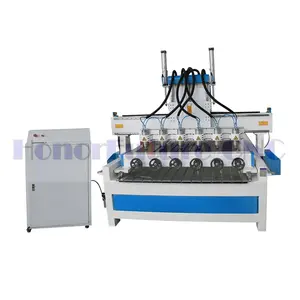 4 Axis 4 6 8 Heads Multi Head Rotary Cnc Router For Furniture Legs Sofa Feet Statue 3D Relief Cnc Carving Machine