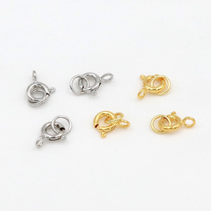 Conector de joyería con cierre de resorte de oro de 18k para pulseras y collares, accesorios DIY, fornituras metálicas chapadas, opciones en oro blanco de 14k y plata. - Product Image 4