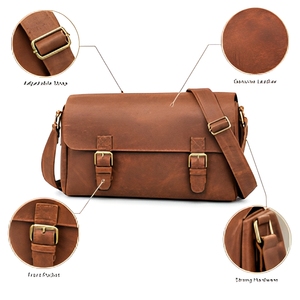 Sac messager vintage unisexe fait main avec fermeture à boucle durable, sac à bandoulière, sacoche de voyage, pour le bureau, les activités de plein air et le sport - Product Image 2