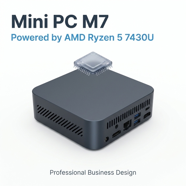 Customized logo Mini Desktop Computer  Equipped with AMD Ryzen 5 7430U Processor  DDR4 Memory Premium Mini AI PCs Open Claw