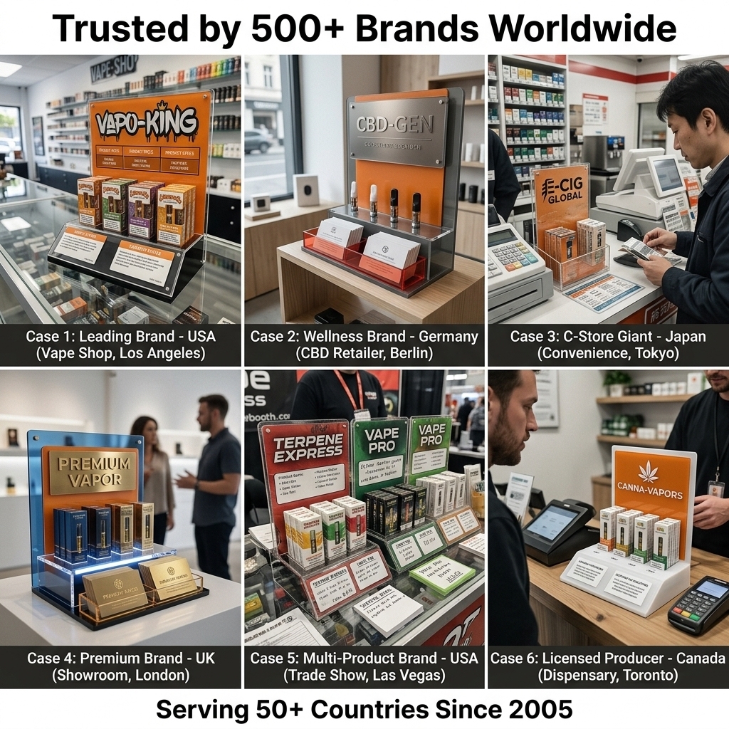 Wholesale Acrylic Tobacco Display Stand Countertop Cigarette Holder Smoke Shop Counter Rack Lighter Rolling Paper Organizer OEM — view 6