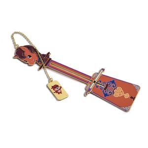 Marcapáginas con Forma de Instrumento Tradicional Chino, Color Naranja, Impresión UV, Diseño de Vaca - Product Image 3