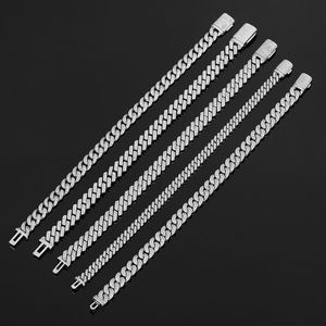 ओगेफेली मोइसेसानाइट क्यूबन चेन मी लिंक ब्रेसलेट s925 925 स्टर्लिंग सिल्वर ग्राम वी डी कलर गोल्ड प्लेटेड कैलेना क्यूबाना हिप हॉप - Product Image 4