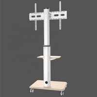 Carrito de TV de madera Altura ajustable Soporte de montaje de TV Carrito de TV Acero de plasma ajustable Se adapta a pantalla plana de 26-70 pulgadas