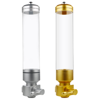 Dispenser a Parete Moderno in Acrilico e Alluminio di Lusso, Oro/Argento, per Alimenti Secchi, Caffè in Grani, Cereali, Contenitore Ermetico