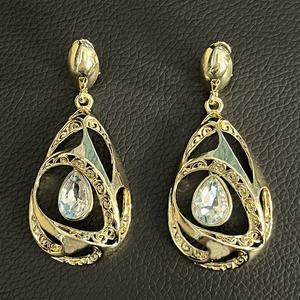 Yulaili brillant creux grandes boucles d'oreilles avec cristal fabuleux usine fabrication Hotselling mariée mariage bijoux Boho fête pédants - Product Image 6