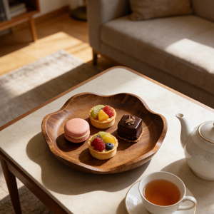 ของตกแต่งบ้านสไตล์โมเดิร์นรัสติก ชามไม้สักสำหรับใส่<span class=keywords><strong>ผล</strong></span><span class=keywords><strong>ไม้</strong></span>และเสิร์ฟอาหาร ชามไม้ตกแต่งขอบหยักขนาดกลาง - Product Image 6