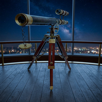 Haute norme montagne Griffith Astor Double baril marron télescope astronomique télescope nautique debout avec support de trépied