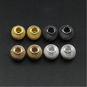 Perles en fil métallique ajourées rondes pour la fabrication de bijoux, bracelets, en argent, or, rhodium, bronze, or KC, en fer - Product Image 3