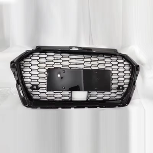 Parrilla Delantera Negra Brillante Estilo RS3 para <span class=keywords><strong>Audi</strong></span> <span class=keywords><strong>A3</strong></span> S3 8V.5 2017 2018 2019, con Diseño de Panal y Logotipo Quattro - Product Image 4