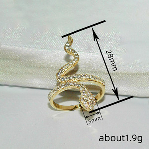Anello Moda a Forma di Serpente, Design Geometrico Minimalista ed Elegante, Gioiello da Donna per Uso Quotidiano - Product Image 3