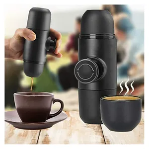 Großhandel manuelle kaffee, der maschine-Mini Manuelle Kaffee maschine Handbetrieb ene Espresso maschine Tragbar für Reisen im Freien
