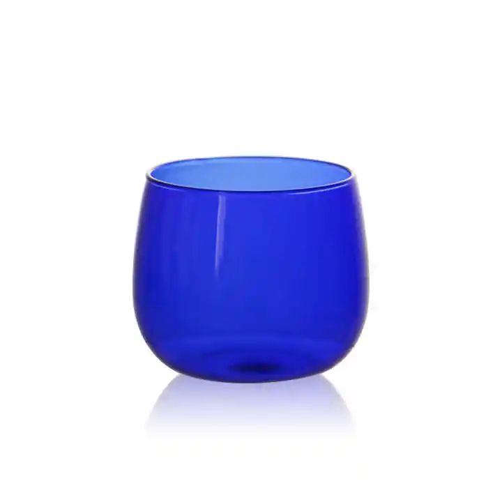 240 мл, высокое боросиликатное стекло, синяя креативная простая стеклянная банка, чашка для коктейля, кружка для воды, чайная чашка, многофункциональная домашняя чашка