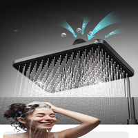 Robinet de Douche Encastré Noir avec Commande Murale, Certifié Watermark