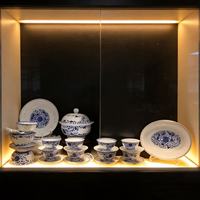 Service de table de luxe en porcelaine osseuse chinoise bleue et blanche de 58 pièces - Assiettes et bols en porcelaine pour la maison et la restauration