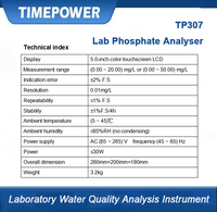 Photomètre de table pour phosphate 0-50 mg/L PPM, méthode à l'acide vanadium-molybdène, source de lumière froide, analyseur de qualité de l'eau, laboratoire TIMEPOWER