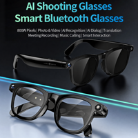 Lunettes intelligentes AI 1080P HD avec caméra 800W, appels Bluetooth, lecteur de musique, anti-tremblement EIS, compatible ENC avec iOS et Android