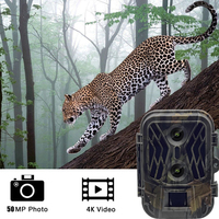 Caméra de chasse à double objectif HC-950A 50MP 4K HD Photos et vidéos Caméra d'observation de la faune à vision nocturne infrarouge Mini caméra