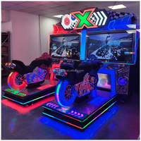 Machine de jeu d'arcade de course de moto double grand format, interactive, à monnayeur, de simulation, équipement de jeu vidéo, 1 an