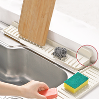 Eversoul Tapis de drainage pliable en silicone pour évier, barrière anti-éclaboussures avec ventouses