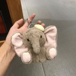 Kawaii Big Ear Elephant Plush Keychain Cute Blue Angel Halo Animal Toy Keyring Silver Clasp Pendant Couples Bag Charm Gift - Product Image 3