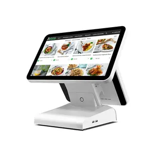 Dual Screen LCD Restaurant Touch POS System Terminal All In One Pos Machine