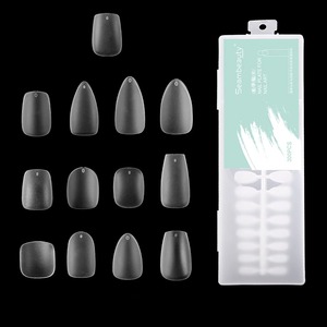 Kit d'ongles artificiels extra fins givrés à couverture complète, pré-polis, formes carrée, amande, cercueil, en gel acrylique, pour nail art DIY des doigts - Product Image 1