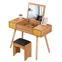 Table de maquillage nordique pour petite chambre, table de maquillage simple et tendance, mini-stand de maquillage à plateau rabattable