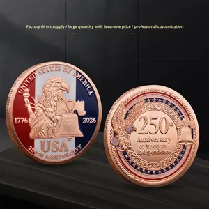 Moneda Conmemorativa del 250 Aniversario <span class=keywords><strong>de</strong></span> EE. UU., Campana <span class=keywords><strong>de</strong></span> la Libertad <span class=keywords><strong>de</strong></span> Cobre, Bañada en Oro, Doble Cara, Coleccionable, Suministro Directo <span class=keywords><strong>de</strong></span> Fábrica - Product Image 1