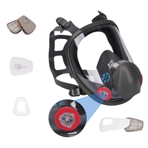 Neue wieder verwendbare Anti-Ammoniak-Säure-Bergbau-Chemikalie Vollgesichts-Atemschutz maske mit Luftfilter behälter - Product Image 2