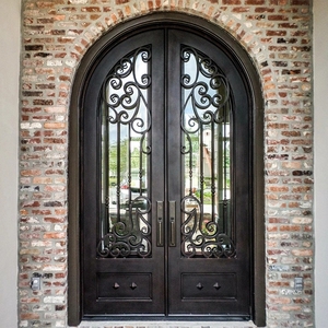 Asso Design antico classico arco in ferro battuto sopracciglio interno esterno impermeabile porta d'ingresso Villa cinese - Product Image 2