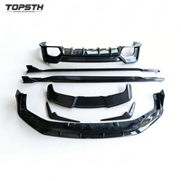 Kit de Carrocería para Audi RS6 C8 RS7, Fibra de Carbono, Estilo P, Alerón Delantero, Faldones Laterales, Difusor Trasero, Accesorios para Automóviles