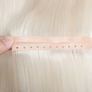 Tóc nối Remy tóc người, kiểu bím bướm, lớp <span class=keywords><strong>PU</strong></span> vô hình, tóc nối kép, tóc Nga nguyên chất, nguồn gốc duy nhất, màu sáng, lớp da, màu 12A - Product Image 3