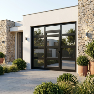 <span class=keywords><strong>Puerta</strong></span> de Garaje Seccional Enrollable y Plegable de Aluminio Aislado con Vidrio Templado, Diseño Personalizado ZS, Motor Eléctrico Automático - Product Image 3