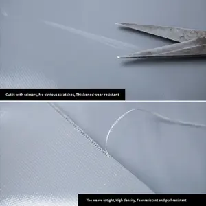 Couverture imperméable de camion extérieur, bâche épaisse <span class=keywords><strong>grise</strong></span>, <span class=keywords><strong>toile</strong></span> <span class=keywords><strong>cirée</strong></span> en PVC, voile d'ombrage pour le soleil et la pluie - Product Image 5