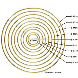 Anneaux en métal dorés et argentés en gros, anneaux floraux en laiton, anneaux fins en macramé, anneaux en métal pour <span class=keywords><strong>bricolage</strong></span>, couronne en métal, anneaux pour l'artisanat - Product Image 2