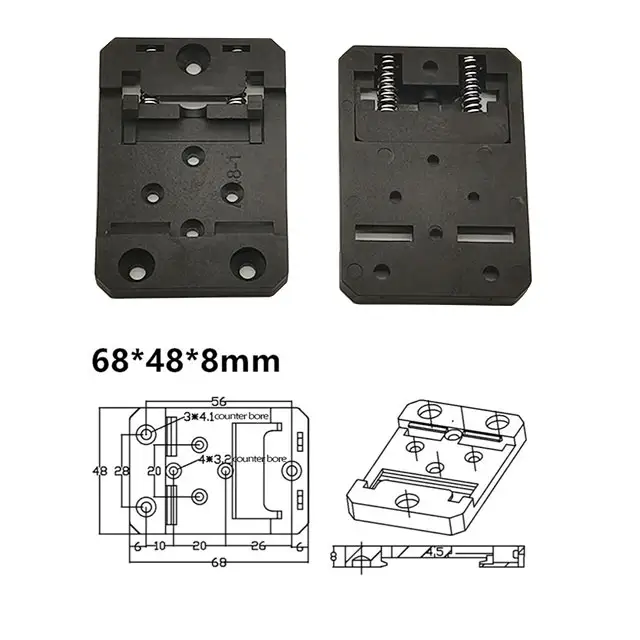 20mm 35mm 48mm 너비 범용 가이드 레일 설치 버클 플라스틱 딘 레일 장착 클립