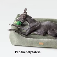Cama de Lujo para Perros, Tamaño XL, con Patrón Sólido, Transpirable, Desmontable, Lavable, de Esponja y Lino, para las Cuatro Estaciones