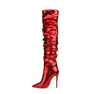Marque privée Femmes Bottes Longues Talons Aiguilles Dames Couleur <span class=keywords><strong>Rouge</strong></span> Pull-on Pole Dancing Cuissardes - Product Image 3