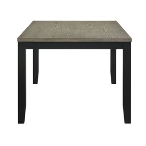 Mesa de comedor Rectangular contemporánea DB, Base de madera de teca, dos tonos, acabado en marrón y negro, muebles de comedor de madera convertibles, 1 ud. - Product Image 2
