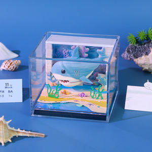Bloc-notes 3D calendrier personnalisé Note autocollante requin bloc-notes papier découpé signet mignon Animal papeterie cadeau d'anniversaire de noël pour les enfants - Product Image 3