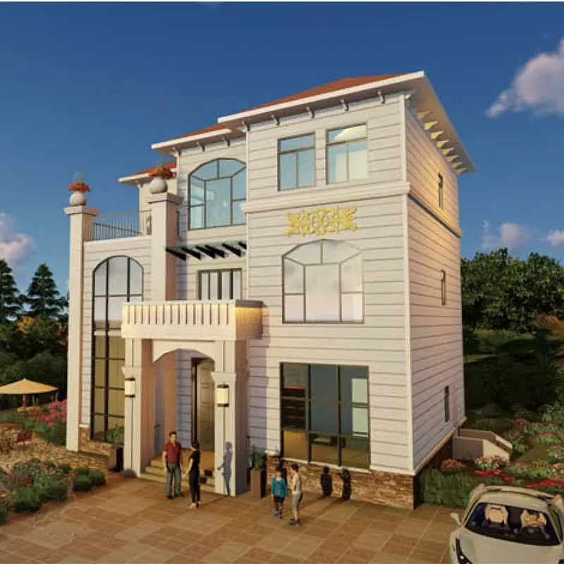 Deepblue Smarthouse 2020 नई डिजाइन लक्जरी prefab इस्पात संरचना आवासीय निर्माण पूर्वनिर्मित इस्पात निर्माण