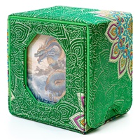 Boîte de rangement pour cartes à collectionner en PU imprimé, pour cartes MTG PTCG, boîte de rangement pour cartes 100+, logo personnalisé, boîte de rangement pour cartes en cuir pleine fleur