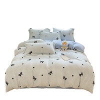 Parure de lit en flanelle sur mesure en gros, design uni, taille king queen, 4 pièces, housse de couette, drap de lit, édredon épais d'hiver pour la maison, l'hôtel