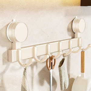 Suction Cup <b>Hook</b> Rack Wall Mounted Removable Heavy Duty Clothes Organizer With Strong <b>Adhesion</b> For Door Or Wall Use - Product Image 4