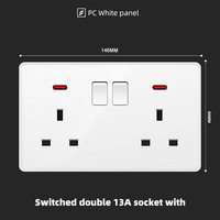 Prise murale avec USB Charge rapide Type-c UK Standard carré 86 Type Prise murale avec interrupteur à bouton